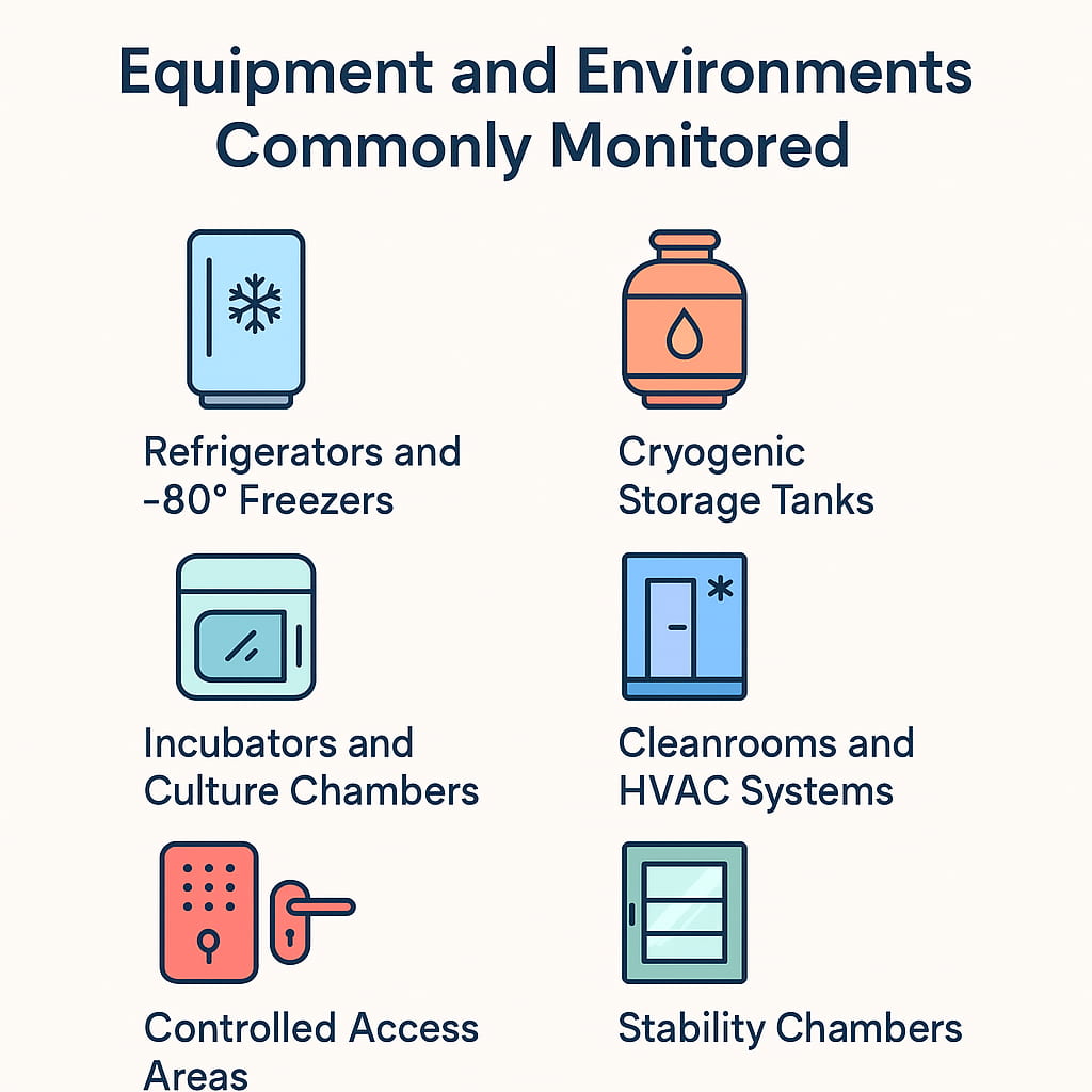 Equipment and Environments Monitored