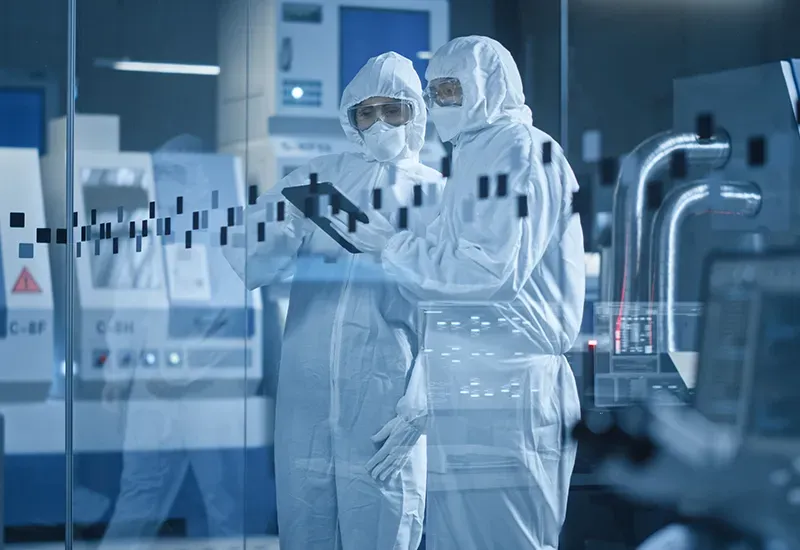 Scientists working in lab