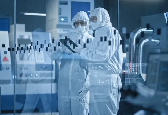 Scientists working in lab